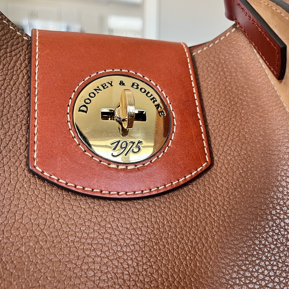 Dooney & Bourke Brown Leather Shoulder Bag - Picture 2 of 12